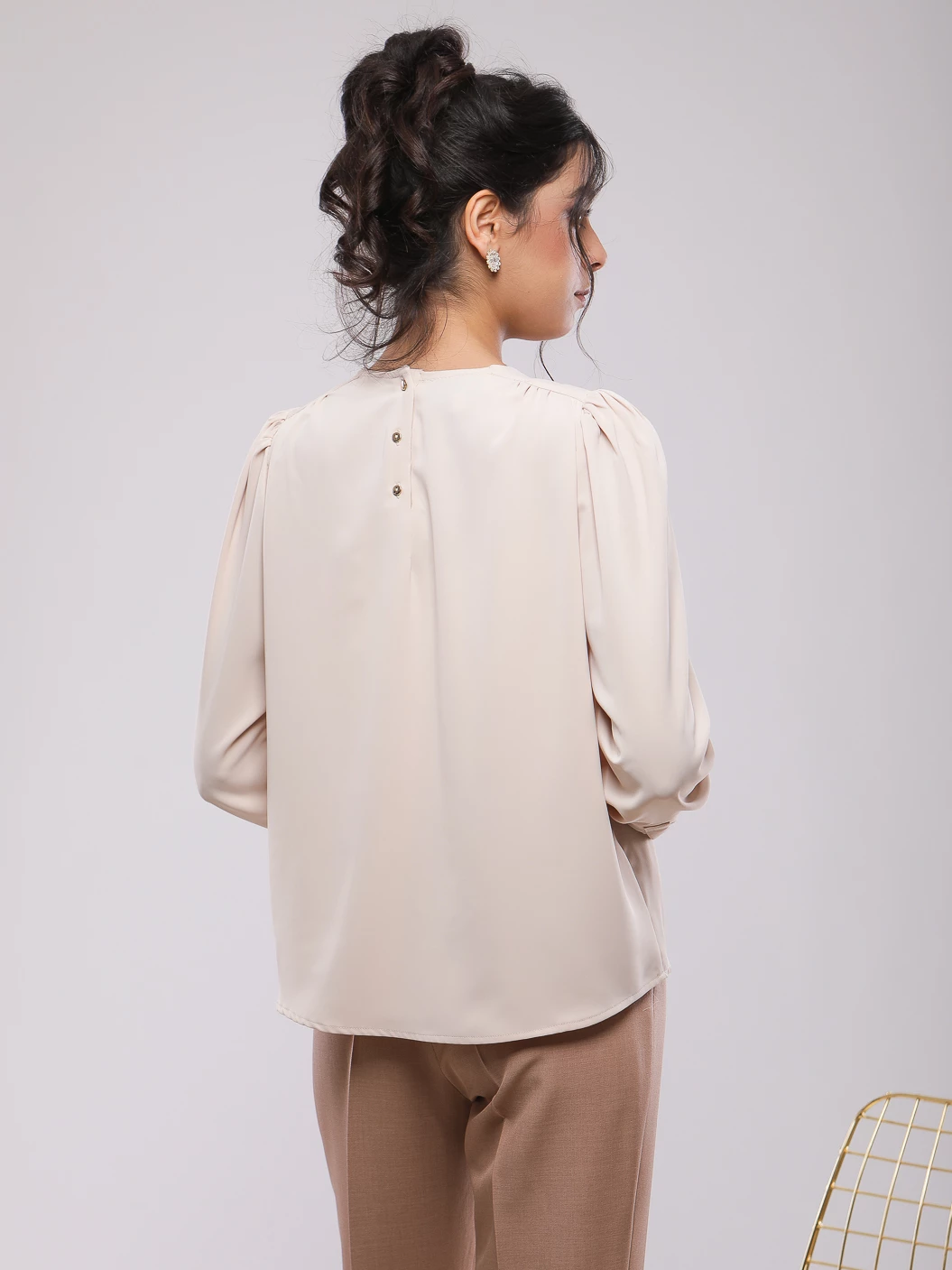 BLOUSE FLUIDE A MANCHES LONGUES BOUFFANTES