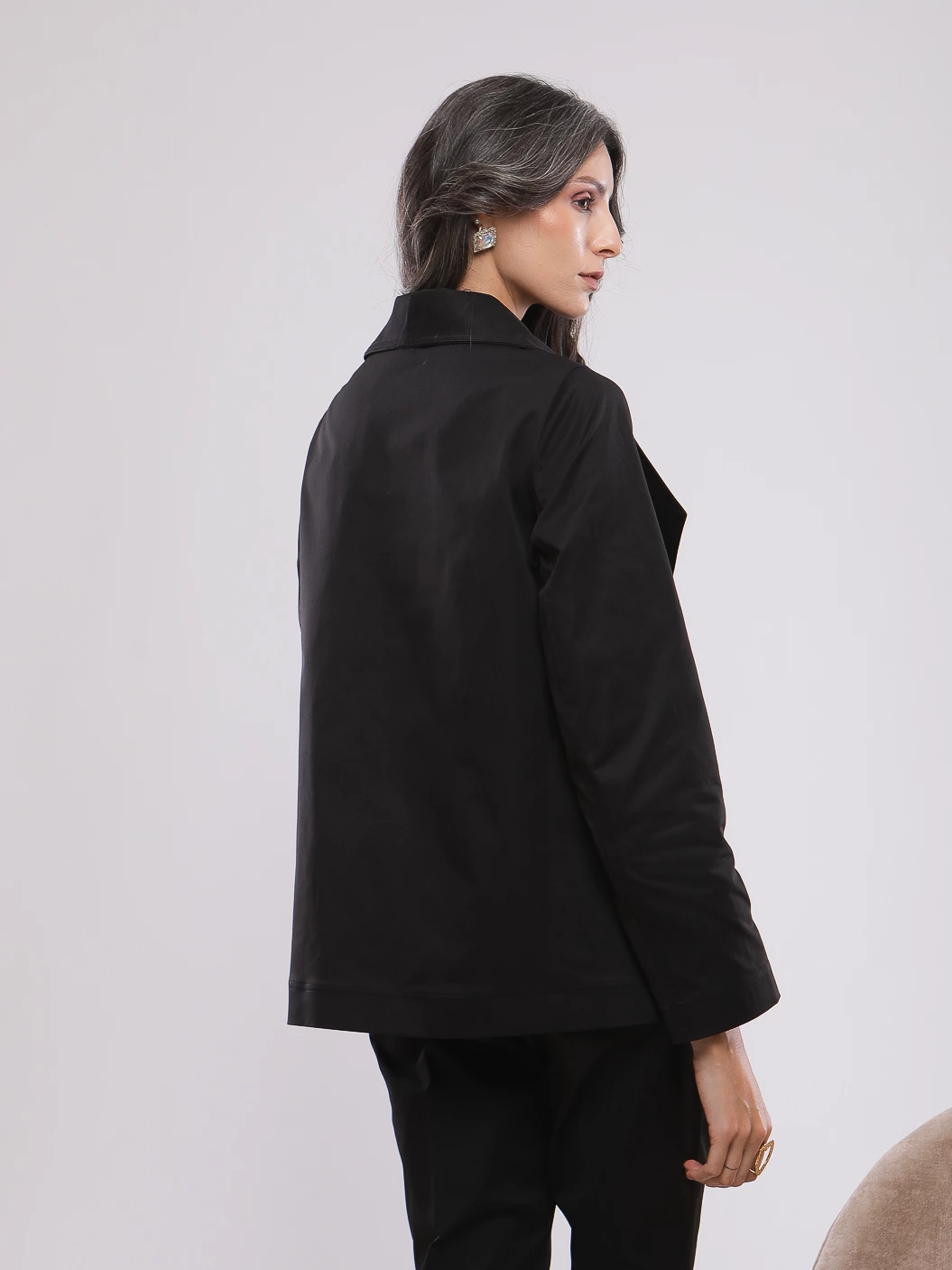 VESTE COL A REVERS LARGE