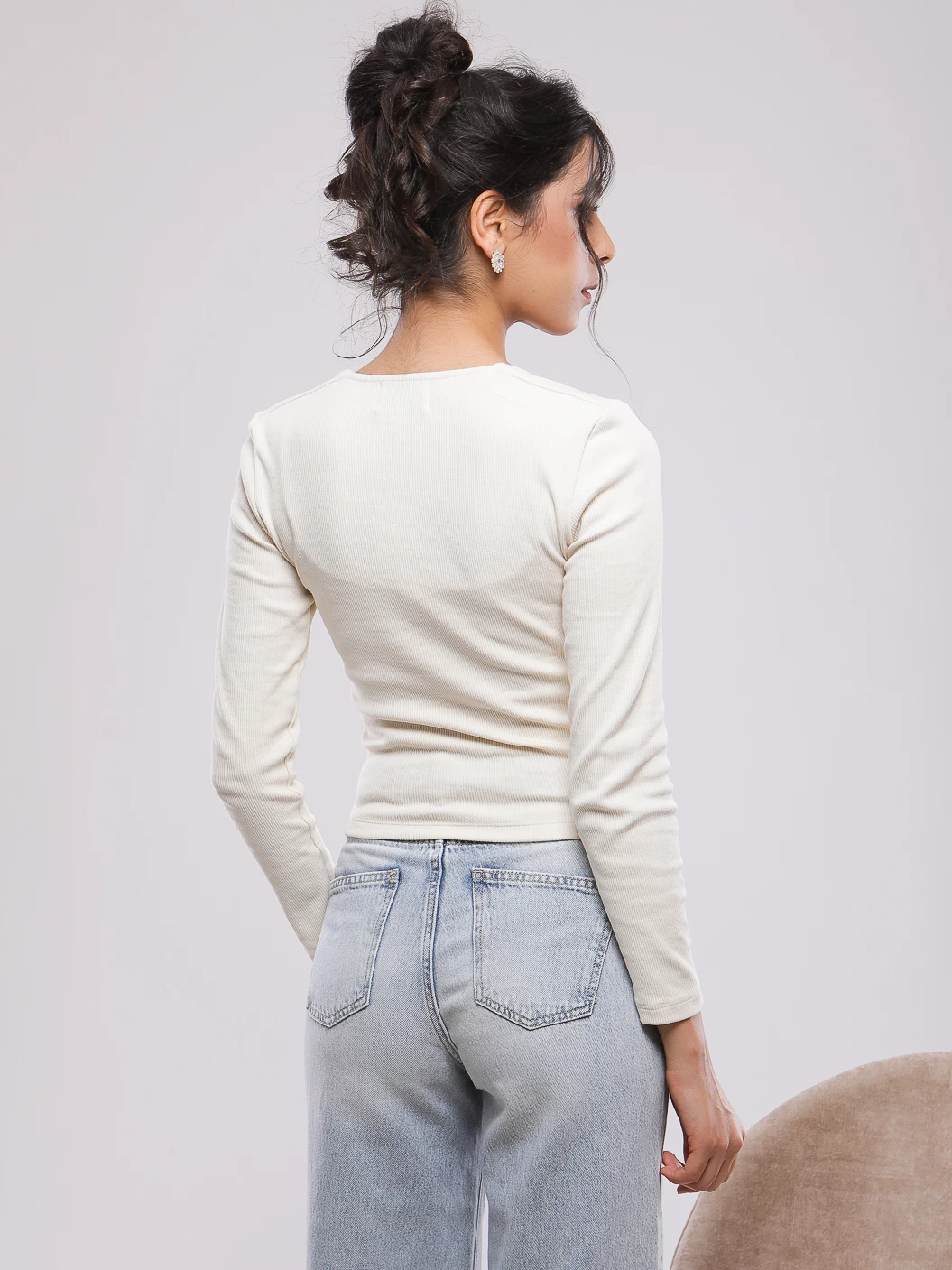 T-SHIRT MANCHES LONGUES COL CARRE FRONCE