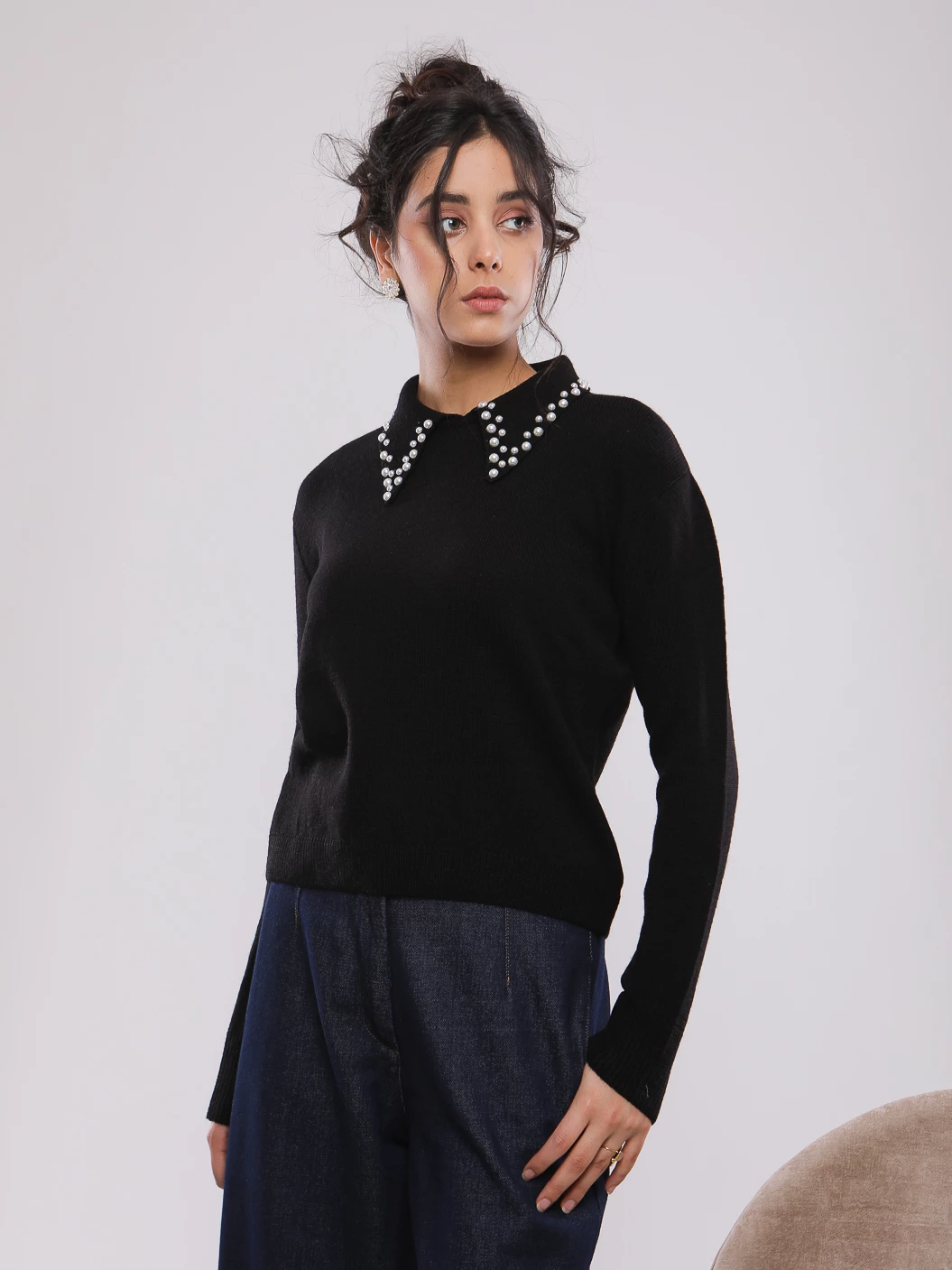 PULL EN MAILLE MANCHES LONGUES