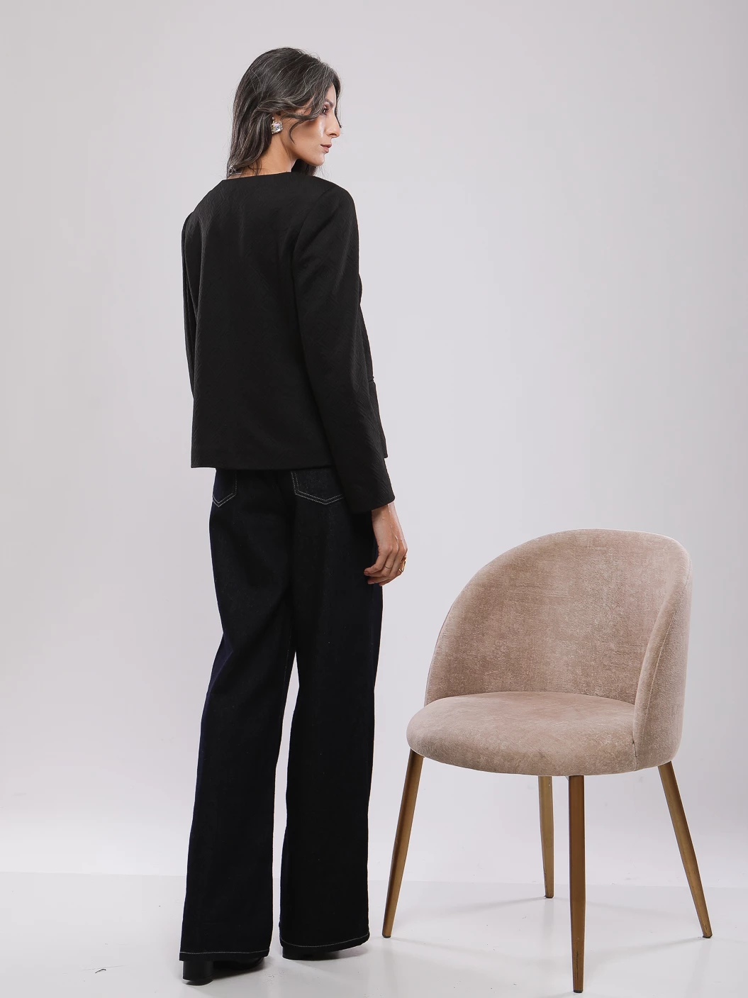 BLAZER COUPE COURTE A BOUTON DORES