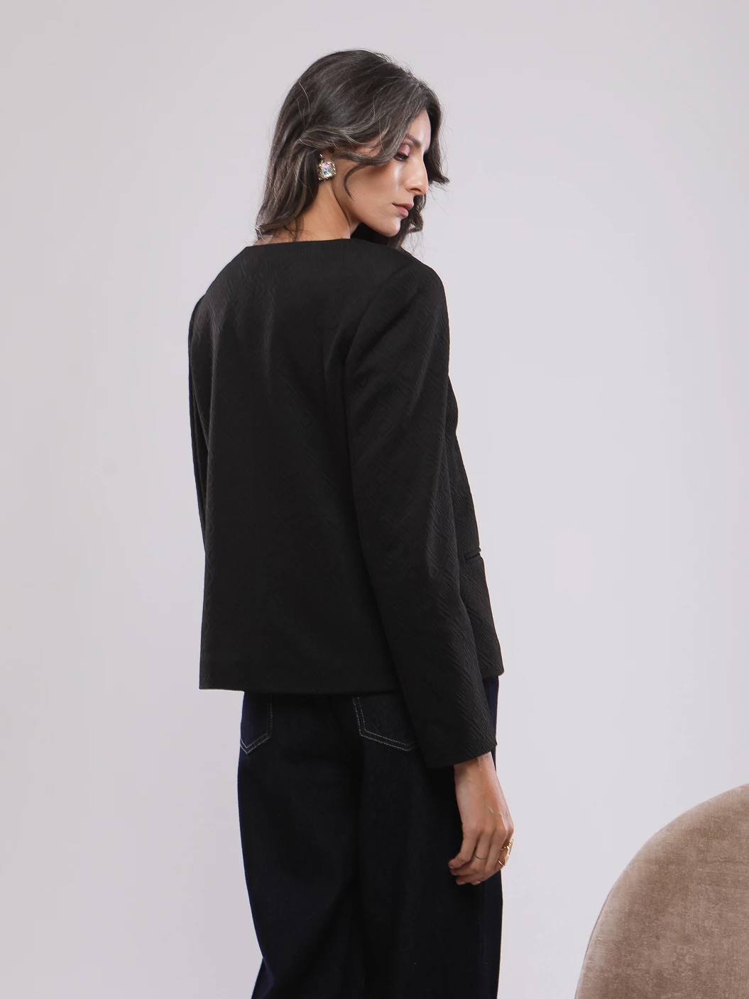 BLAZER COUPE COURTE A BOUTON DORES