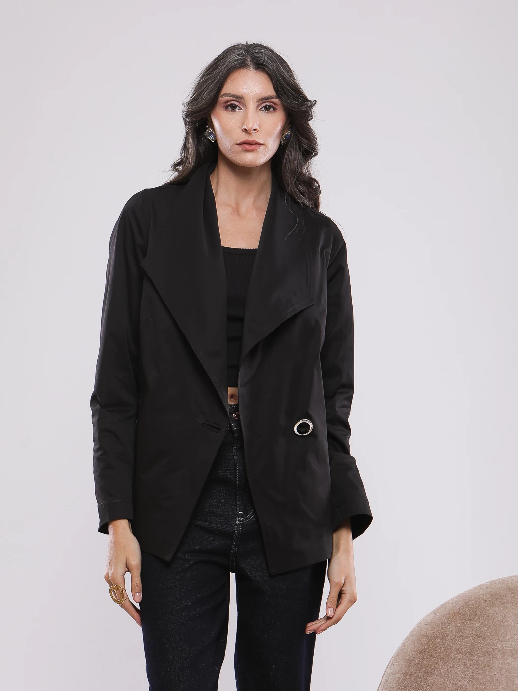 VESTE COL A REVERS LARGE