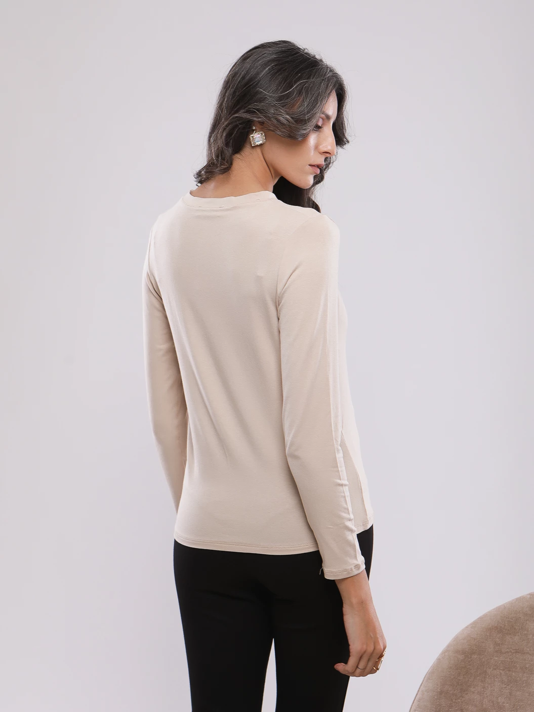 T-SHIRT MANCHES LONGUES ENCOLURE BATEAU