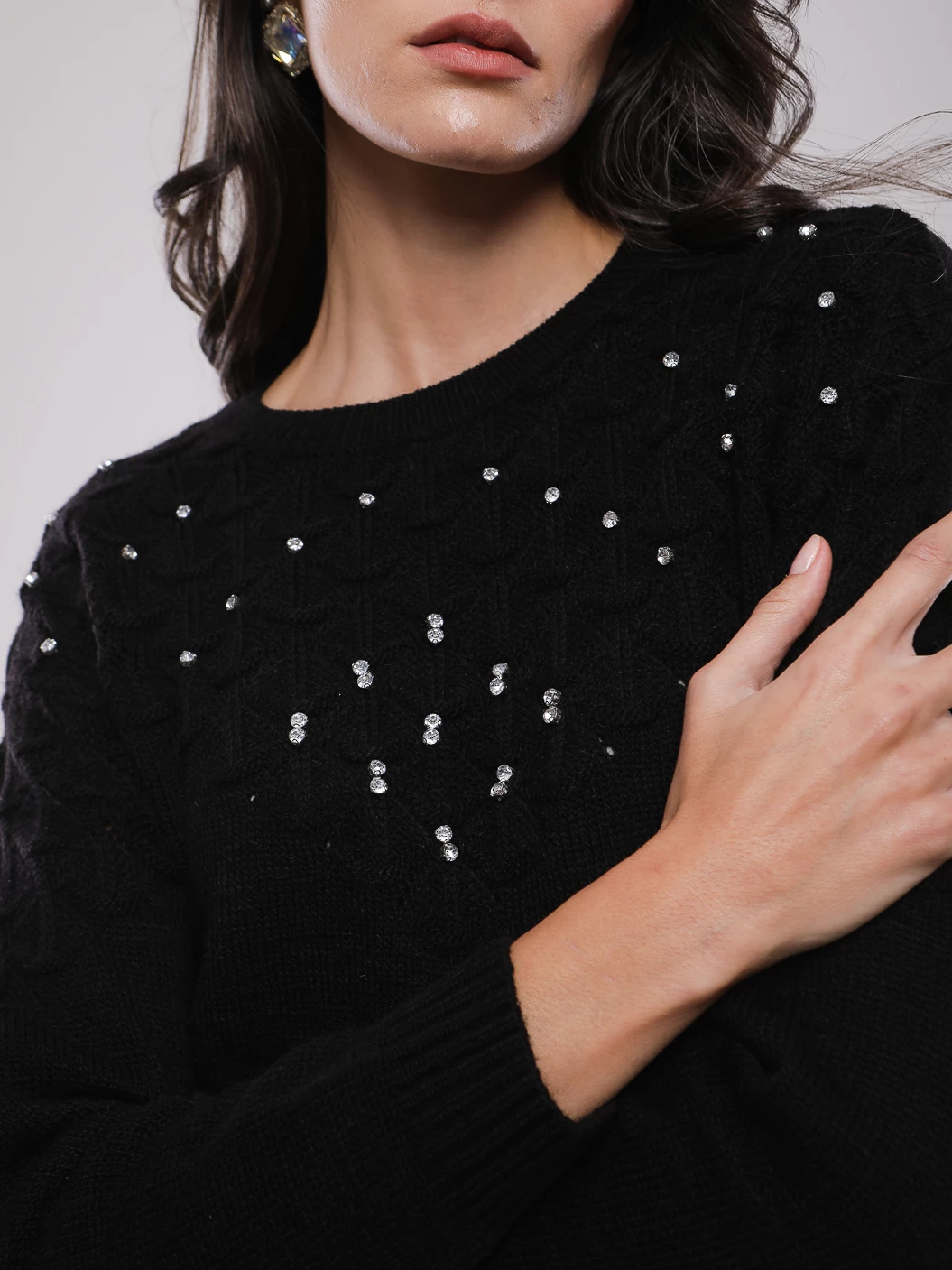 PULL COURT EN MAILLE MANCHES LONGUES