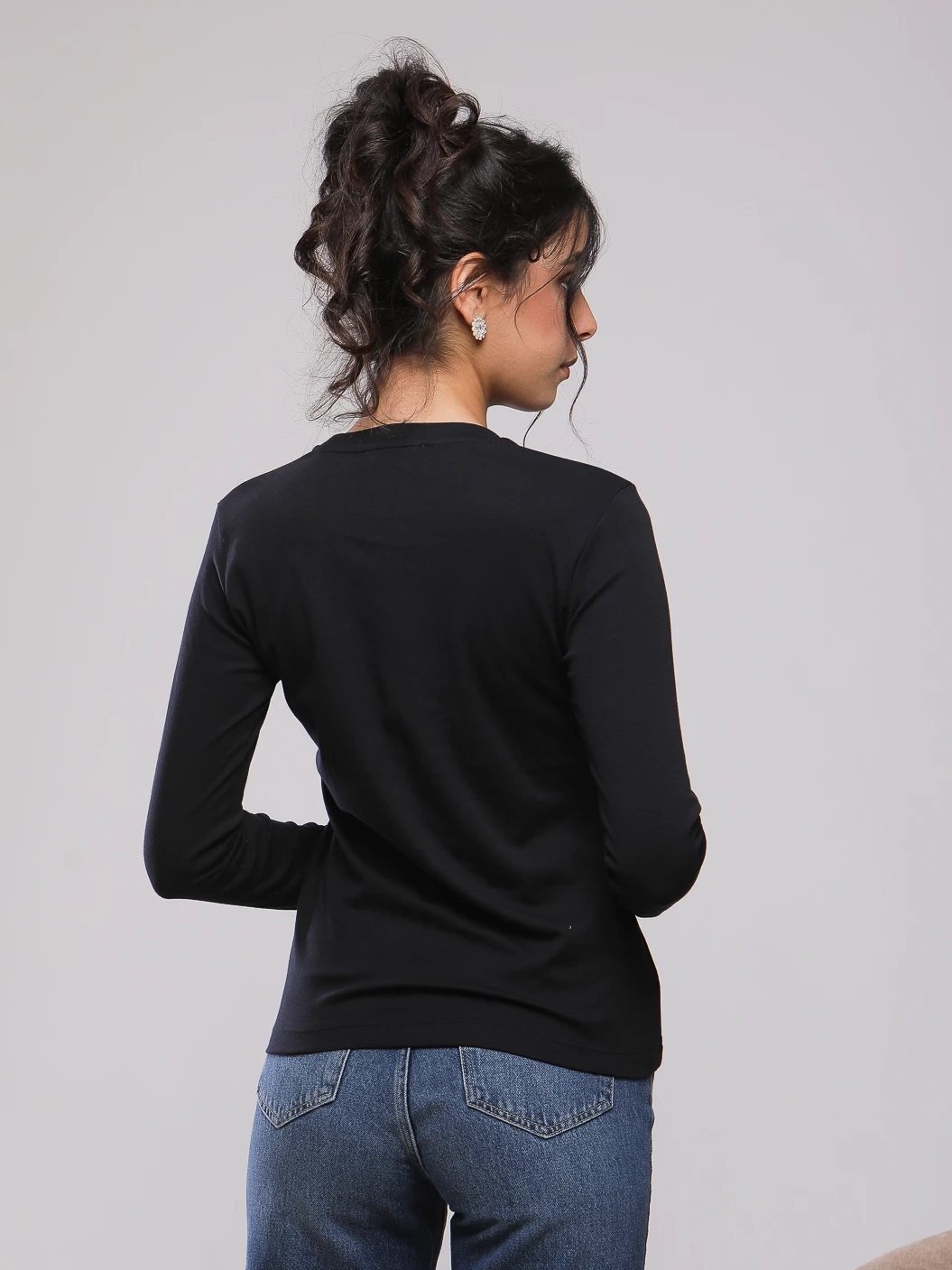 T-SHIRT MANCHES LONGUES ENCOLURE BATEAU