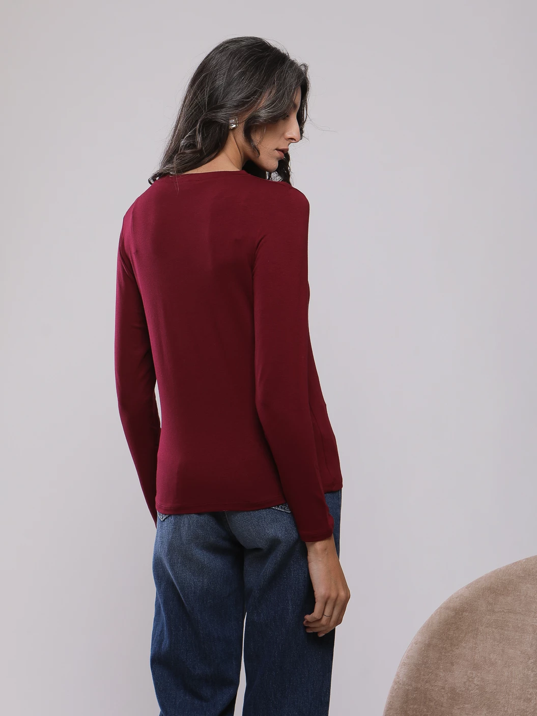 T-SHIRT MANCHES LONGUES ENCOLURE BATEAU