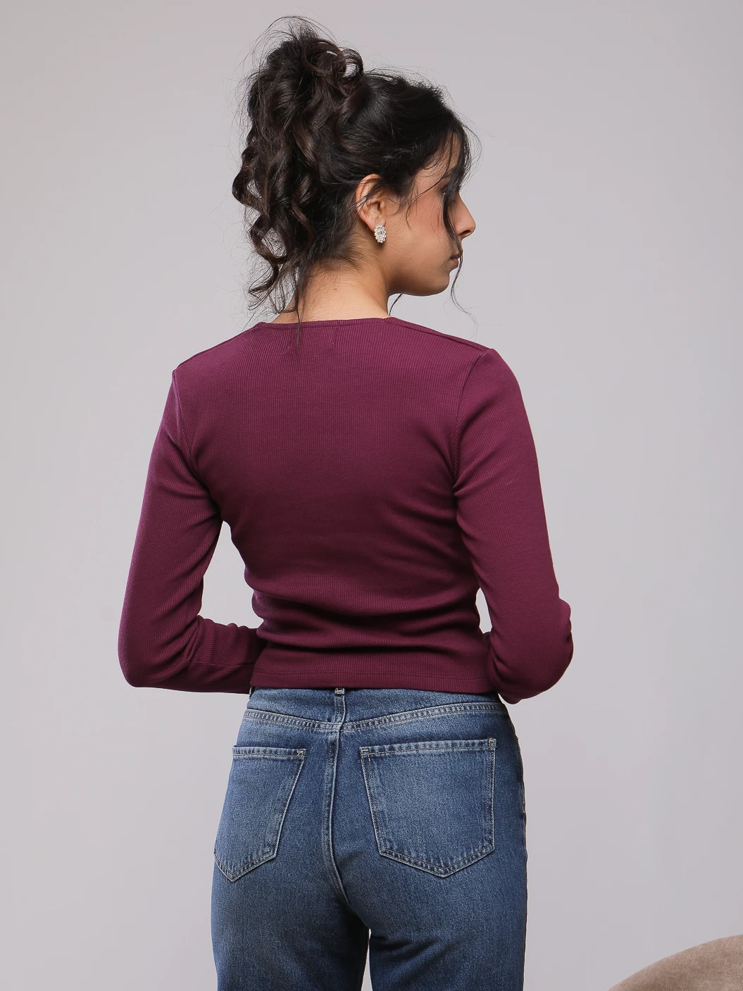 T-SHIRT MANCHES LONGUES COL CARRE FRONCE