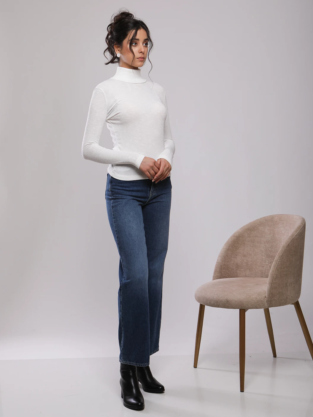 PULL COL ROULÉ CÔTELÉ