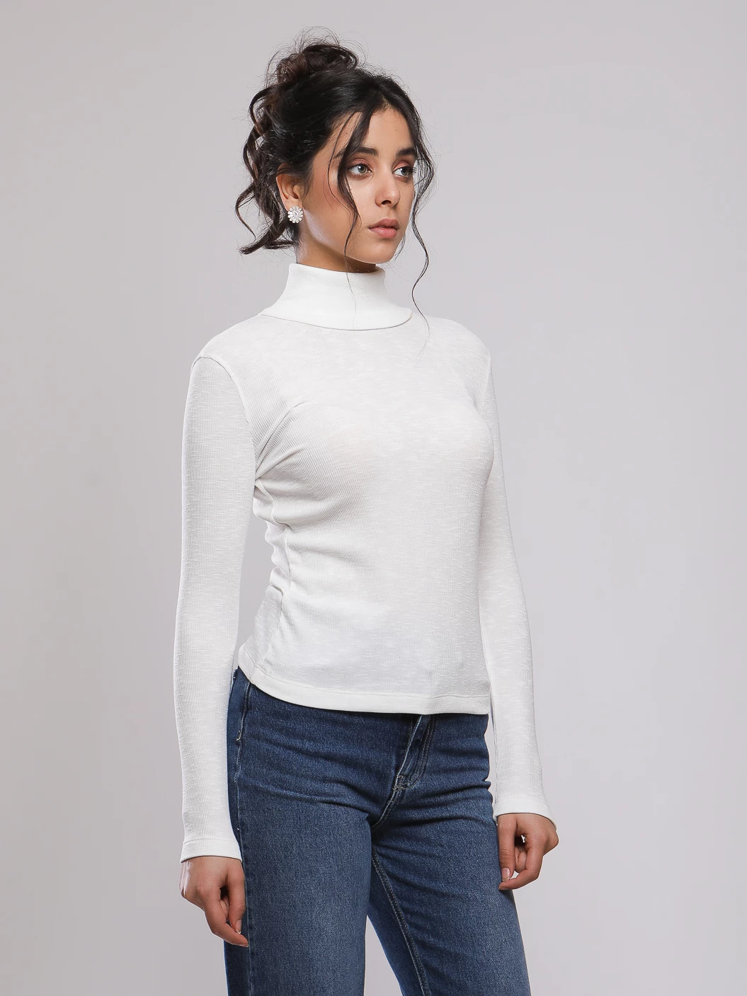 PULL COL ROULÉ CÔTELÉ