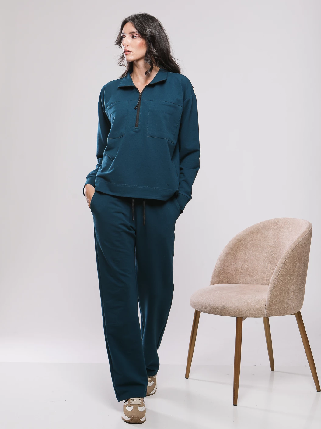 ENSEMBLE SWEAT COL MONTANT ZIPPÉ