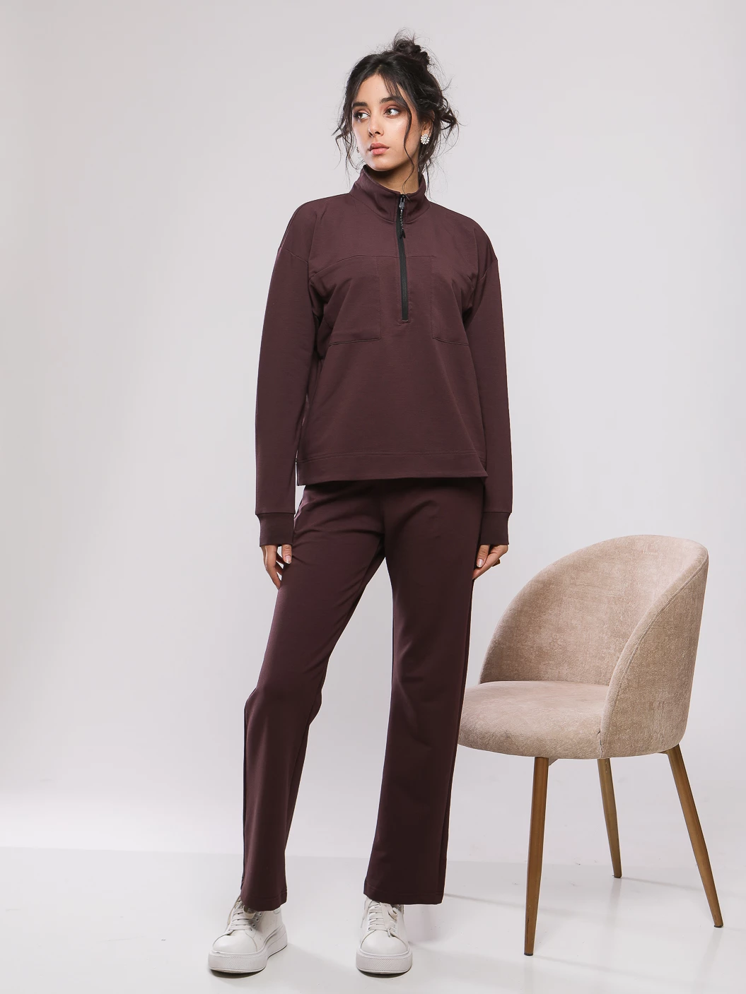 ENSEMBLE SWEAT COL MONTANT ZIPPÉ