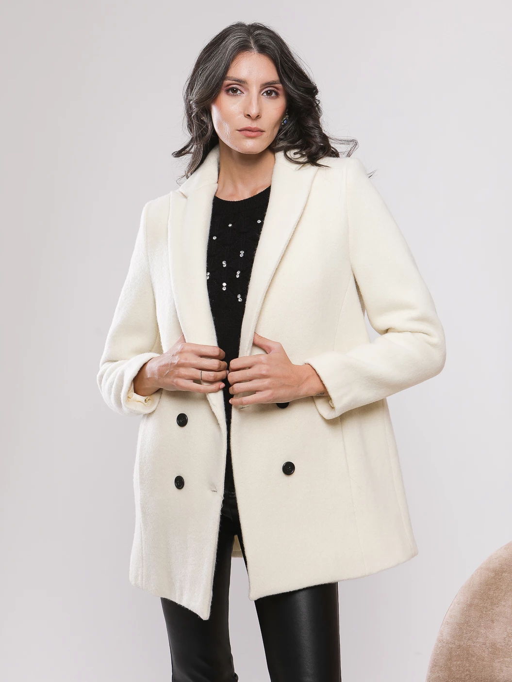 MANTEAU COL À REVERS DOUBLE BOUTONNAGE