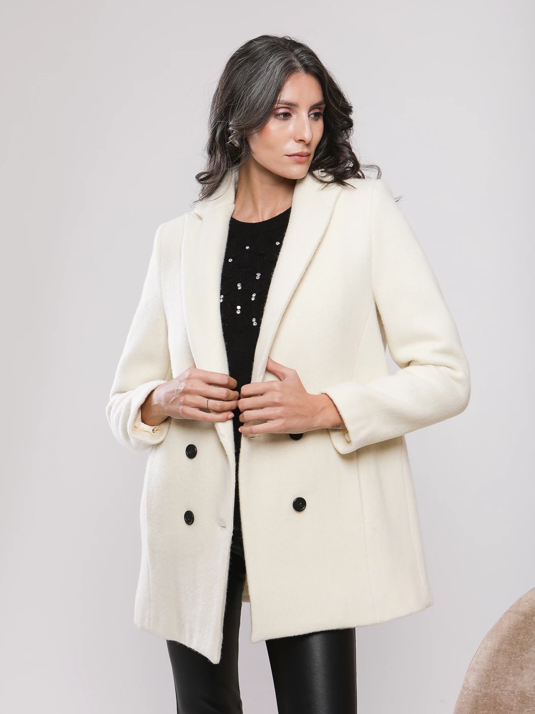 MANTEAU COL À REVERS DOUBLE BOUTONNAGE