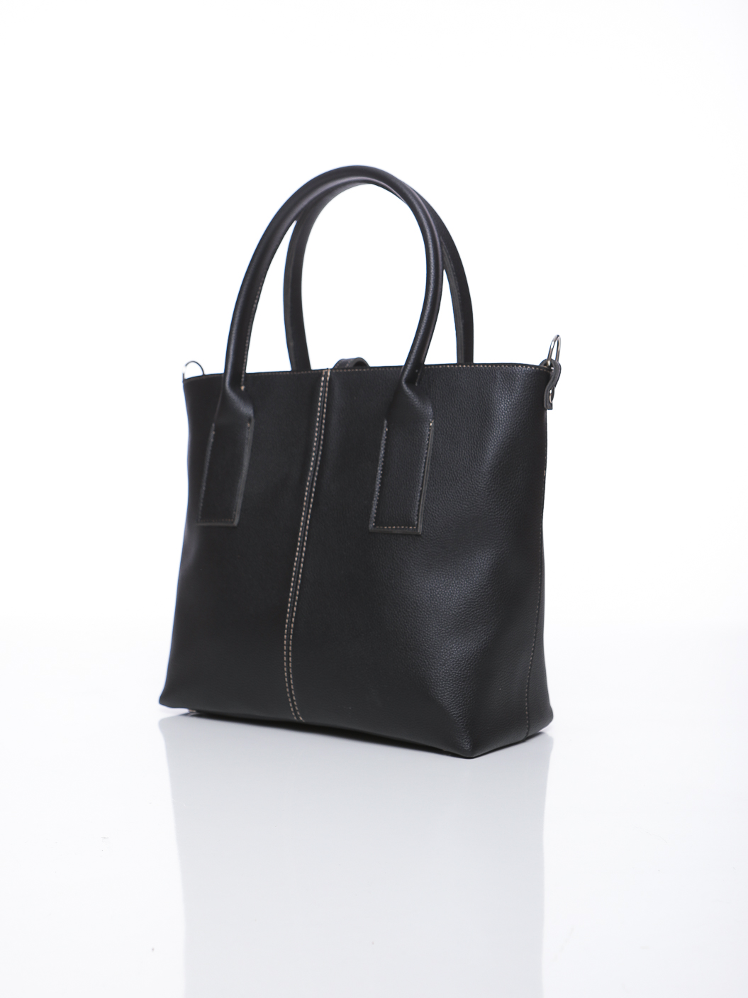 SAC CABAS STRUCTURÉ À COUTURES CONTRASTÉES