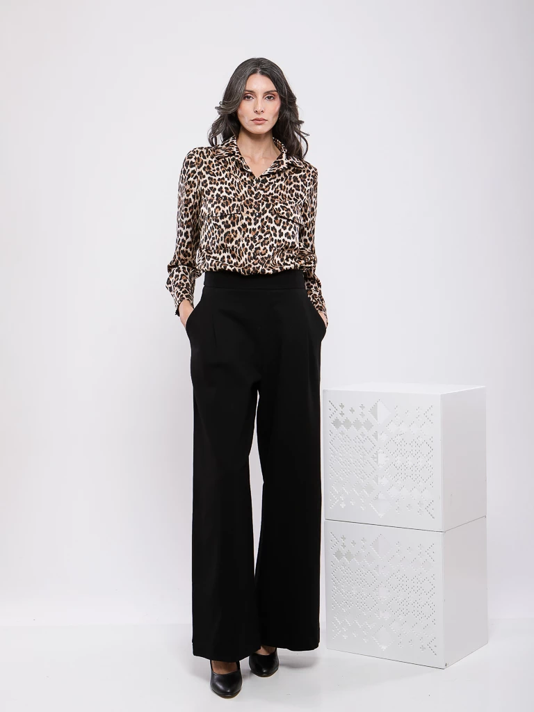 PANTALON LARGE FLUIDE A PINCES