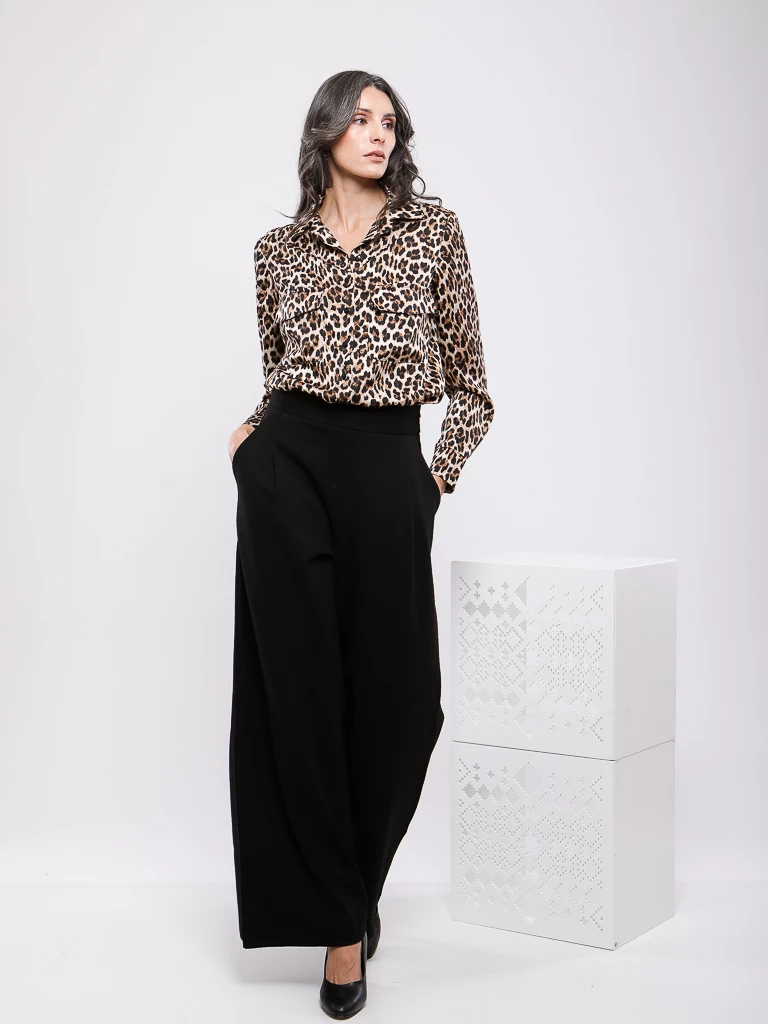 PANTALON LARGE FLUIDE A PINCES