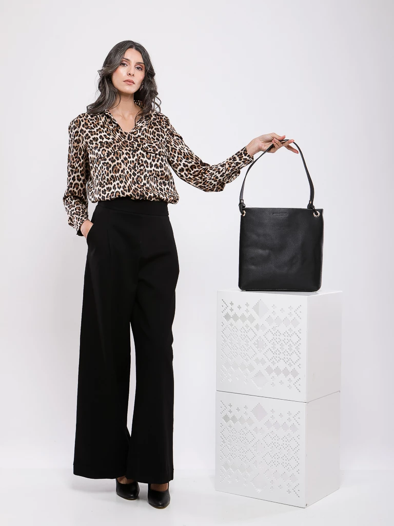 PANTALON LARGE FLUIDE A PINCES