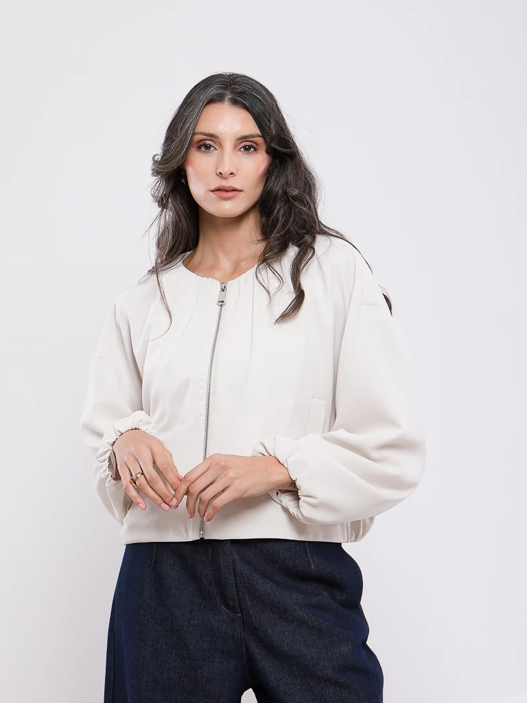 VESTE BOMBER À MANCHES BALLON