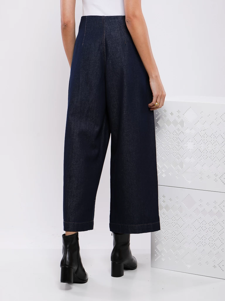 PANTALON TAILLE HAUTE À JAMBES LARGES