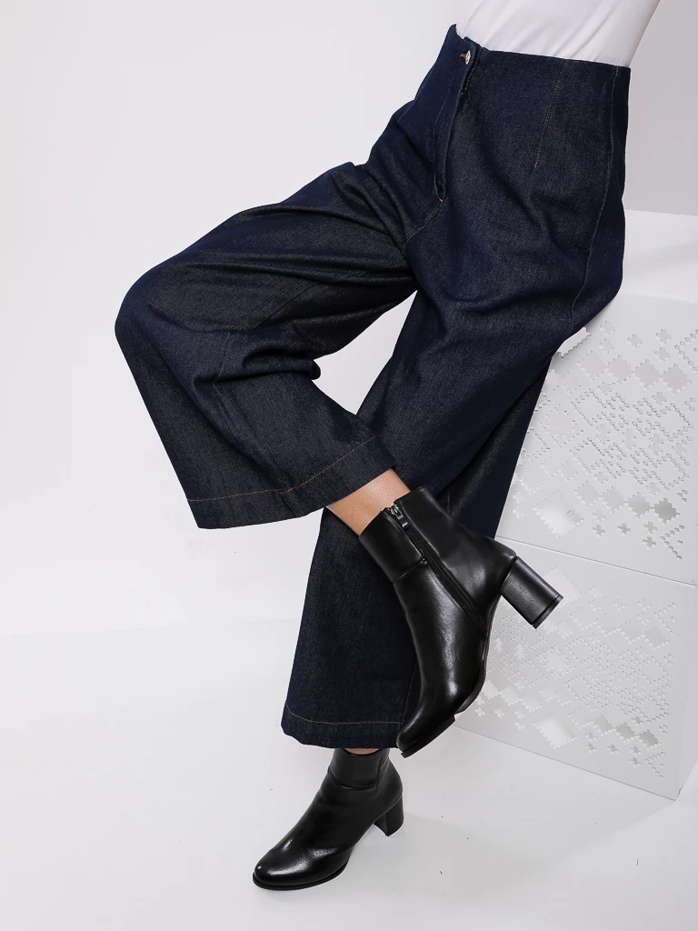 PANTALON TAILLE HAUTE À JAMBES LARGES