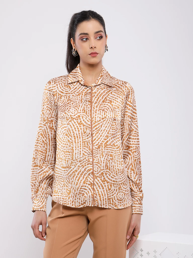 CHEMISE MANCHES LONGUES À IMPRIMÉ GRAPHIQUE