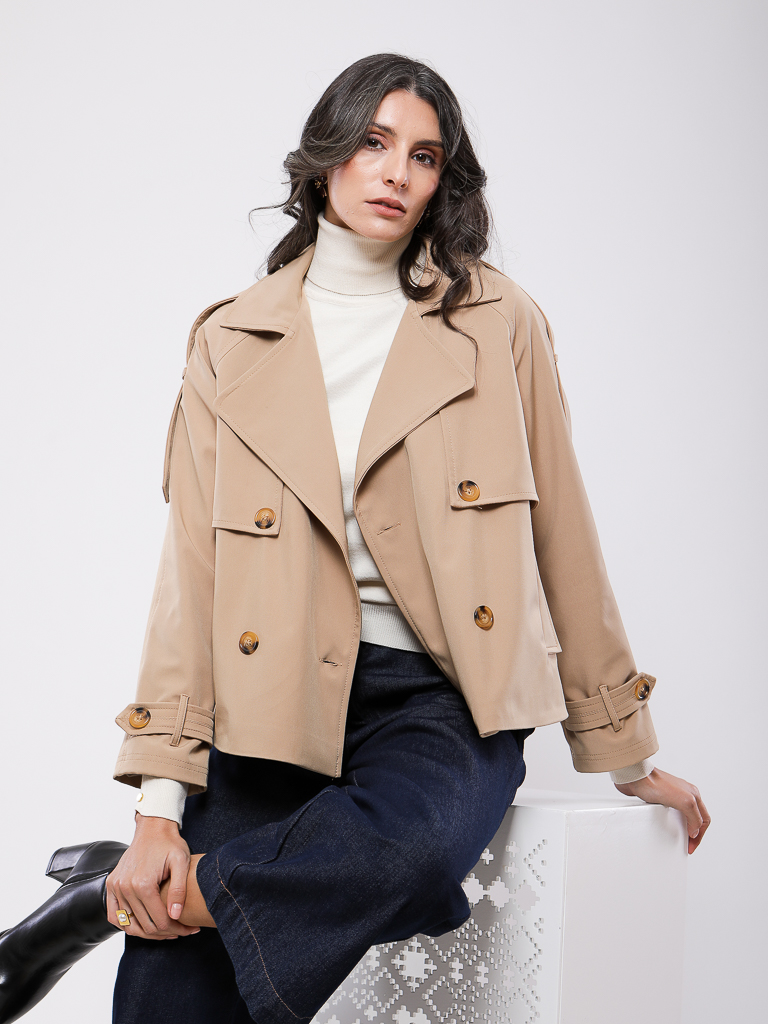 MANTEAU COURT CROISE IMPERMEABLE