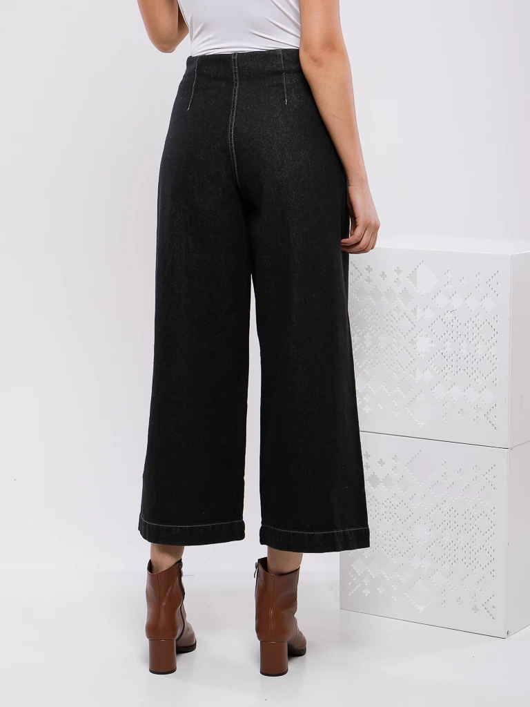 PANTALON TAILLE HAUTE À JAMBES LARGES
