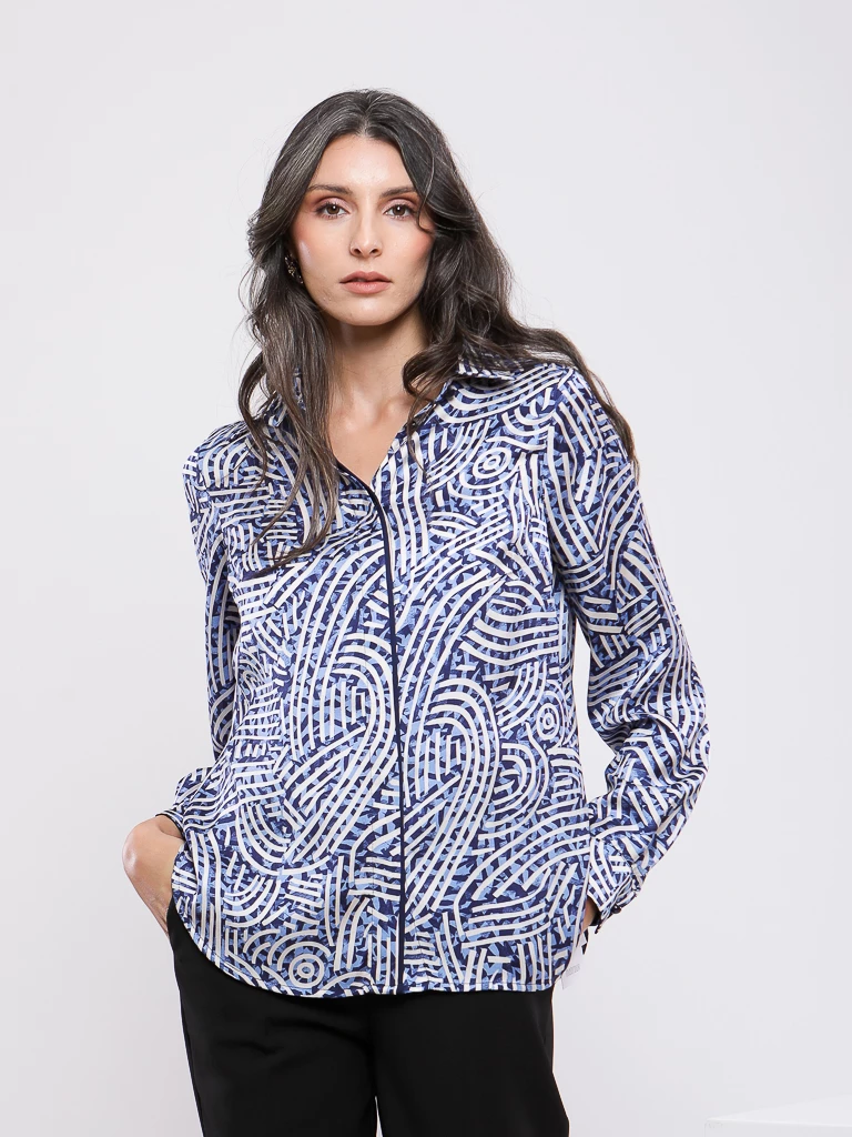 CHEMISE MANCHES LONGUES À IMPRIMÉ GRAPHIQUE