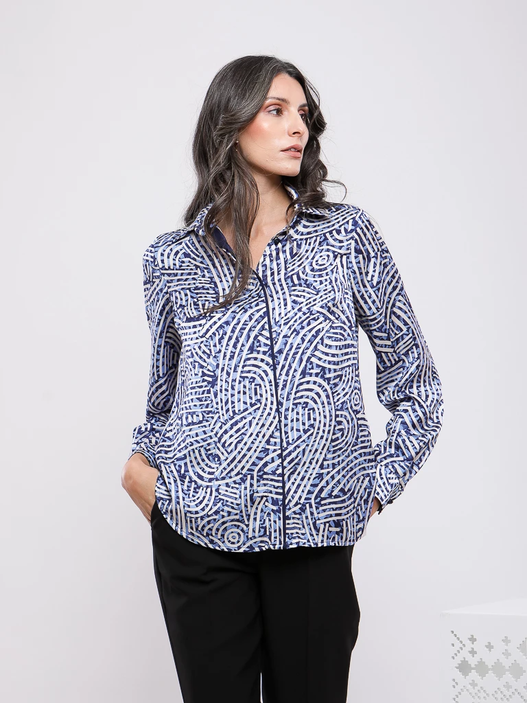 CHEMISE MANCHES LONGUES À IMPRIMÉ GRAPHIQUE