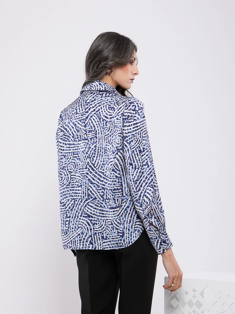 CHEMISE MANCHES LONGUES À IMPRIMÉ GRAPHIQUE