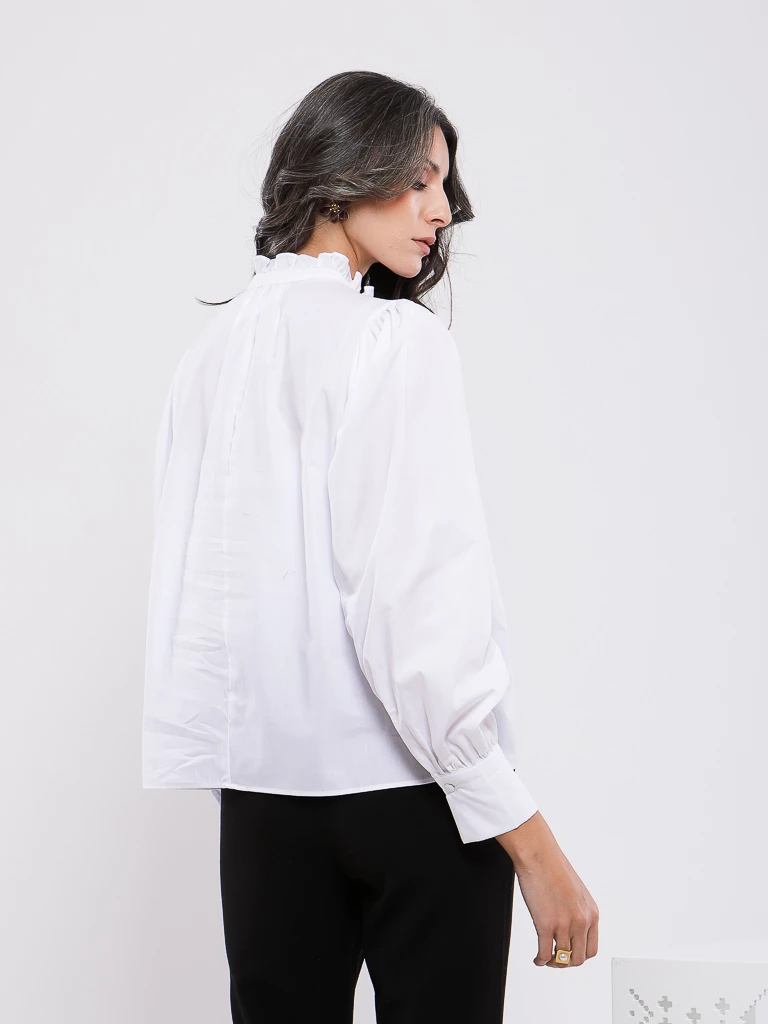BLOUSE POPLINE MANCHES BOUFFANTES