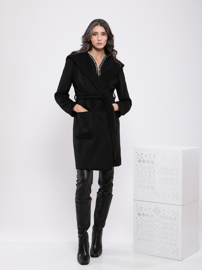 MANTEAU LONG STRUCTURÉ AVEC CEINTURE
