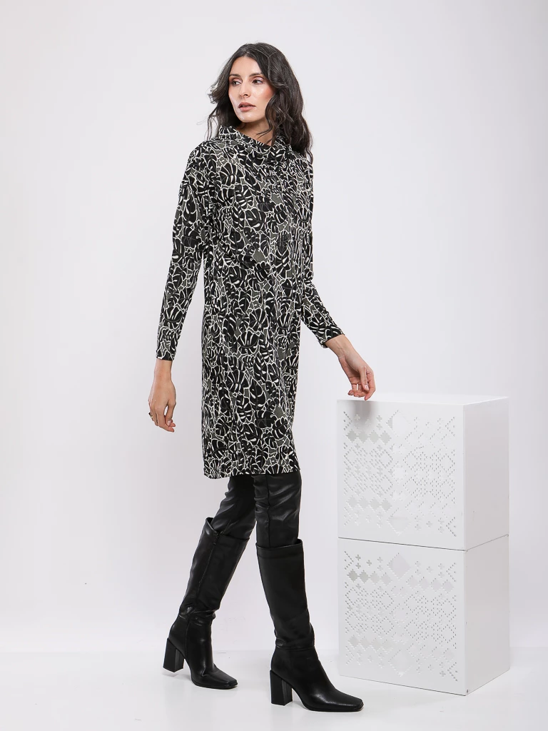 TUNIQUE LONGUE A IMPRIME FEUILLAGE