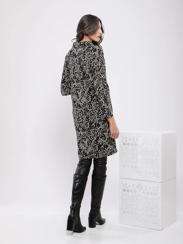 TUNIQUE LONGUE A IMPRIME FEUILLAGE