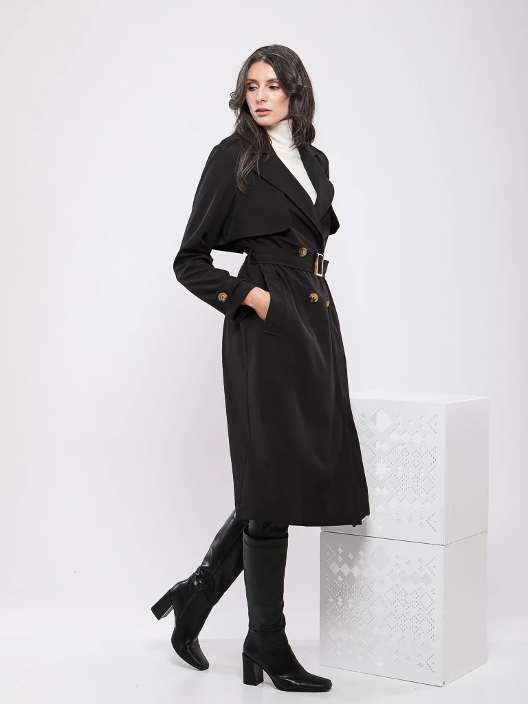 TRENCH-COAT LONG CEINTURÉ