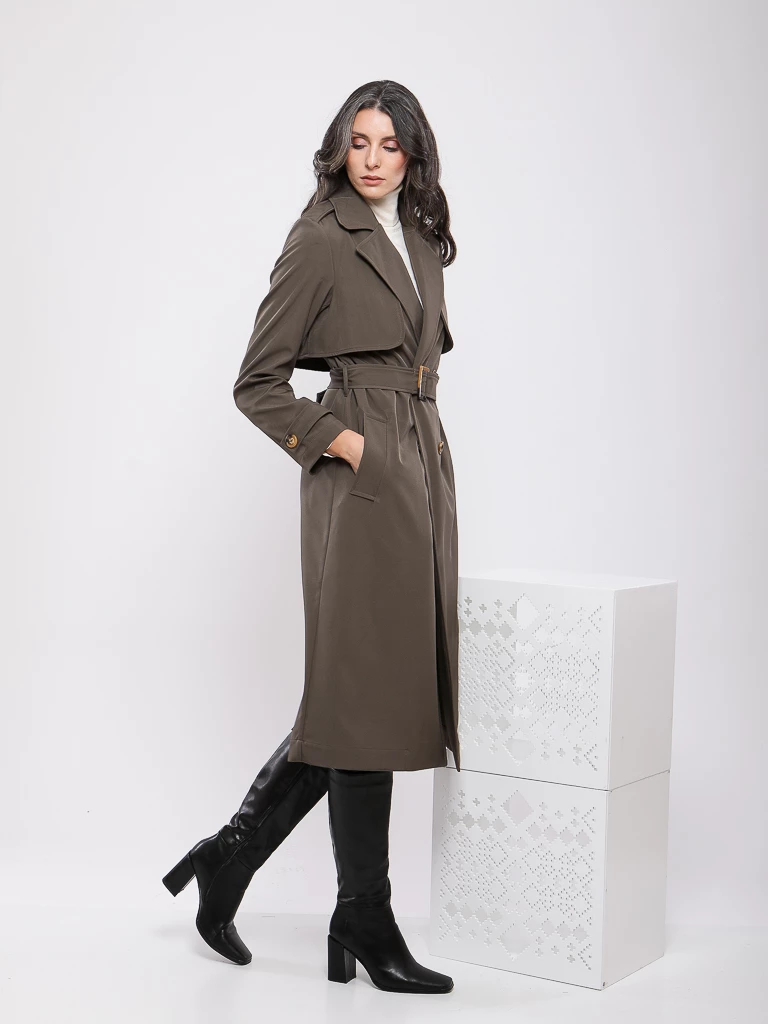 TRENCH-COAT LONG CEINTURÉ