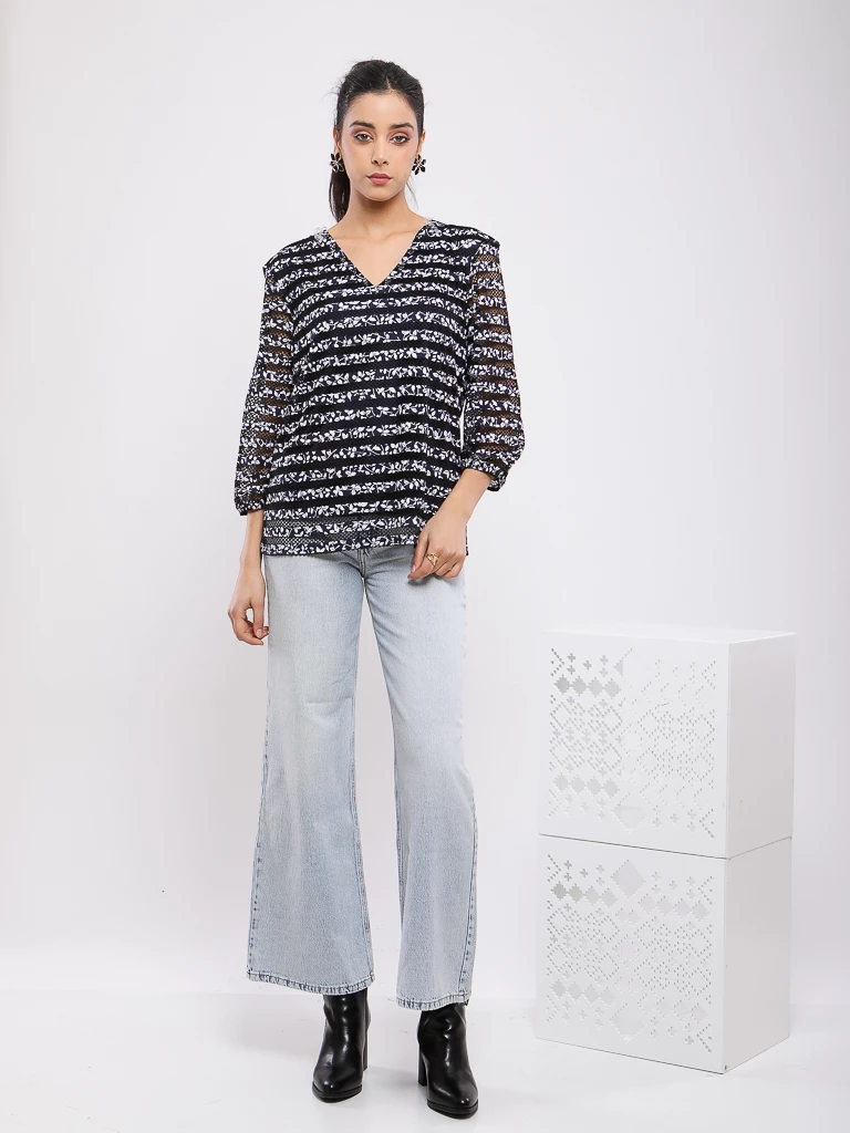 TUNIQUE IMPRIME A MANCHES BOUFFANTES