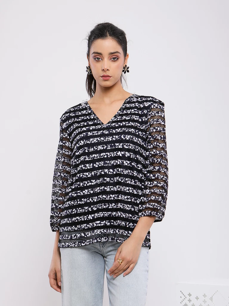 TUNIQUE IMPRIME A MANCHES BOUFFANTES