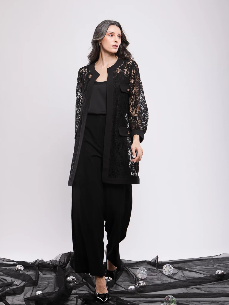 VESTE LONGUE EN DENTELLE GUIPURE