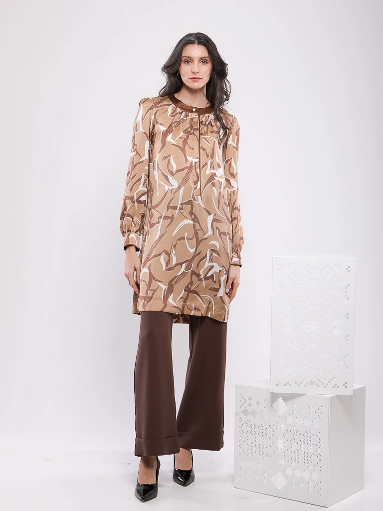 BLOUSE FLUIDE À IMPRIMÉ ABSTRAIT