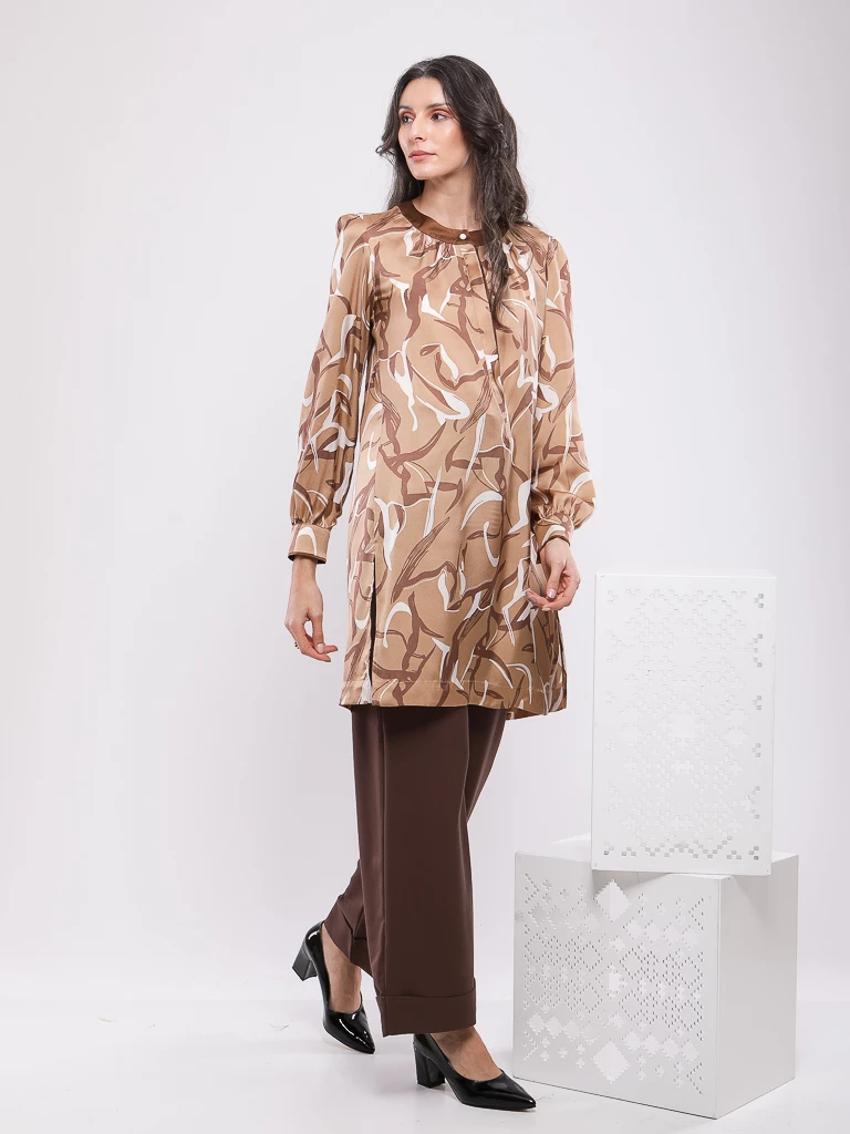 BLOUSE FLUIDE À IMPRIMÉ ABSTRAIT