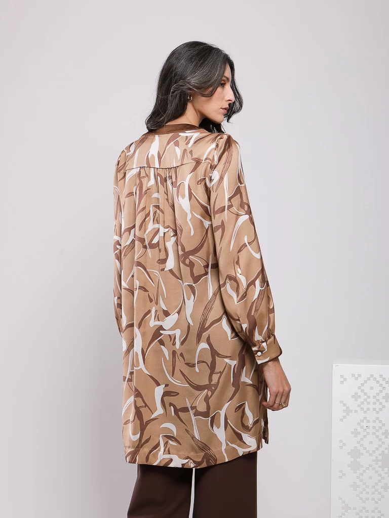 BLOUSE FLUIDE À IMPRIMÉ ABSTRAIT