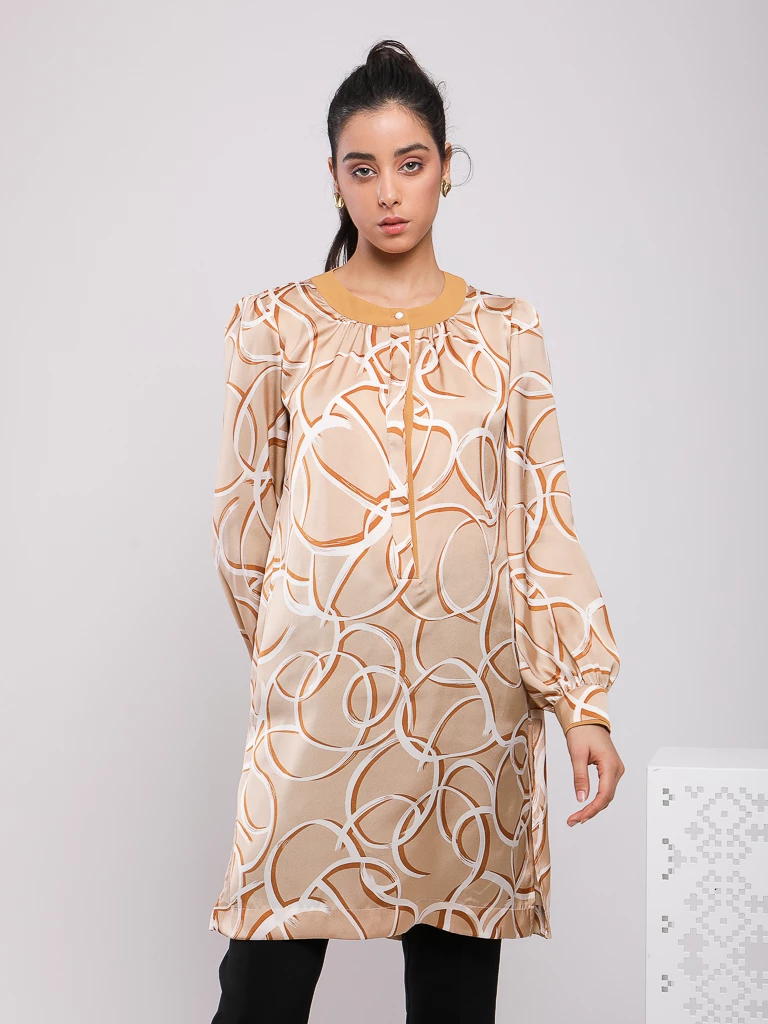 BLOUSE FLUIDE À IMPRIMÉ ABSTRAIT