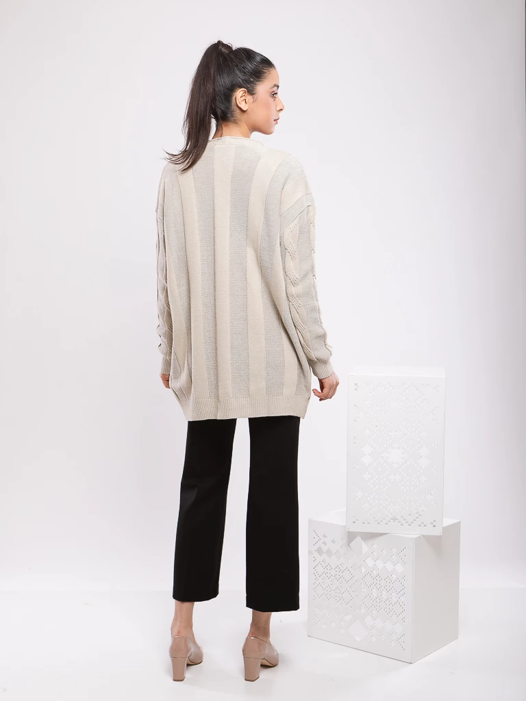 GILET TORSADÉ EN MAILLE LUREX