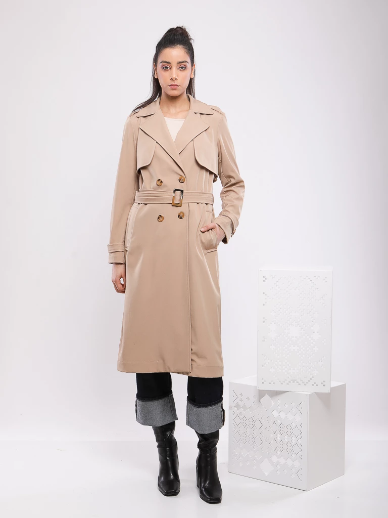 TRENCH-COAT LONG CEINTURÉ