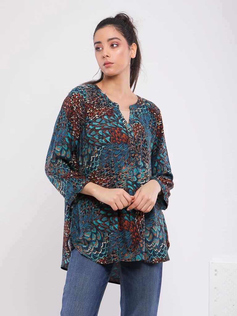 BLOUSE IMPRIME A COUPE FLUIDE