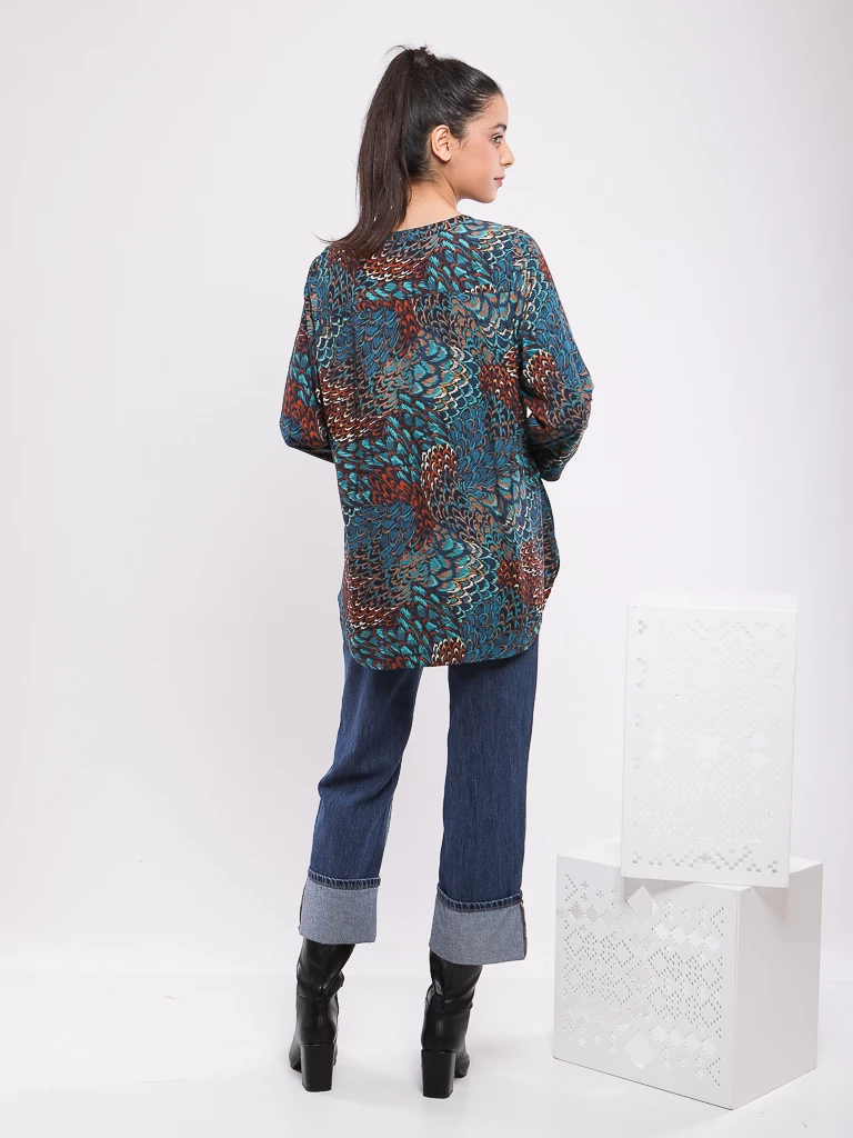 BLOUSE IMPRIME A COUPE FLUIDE