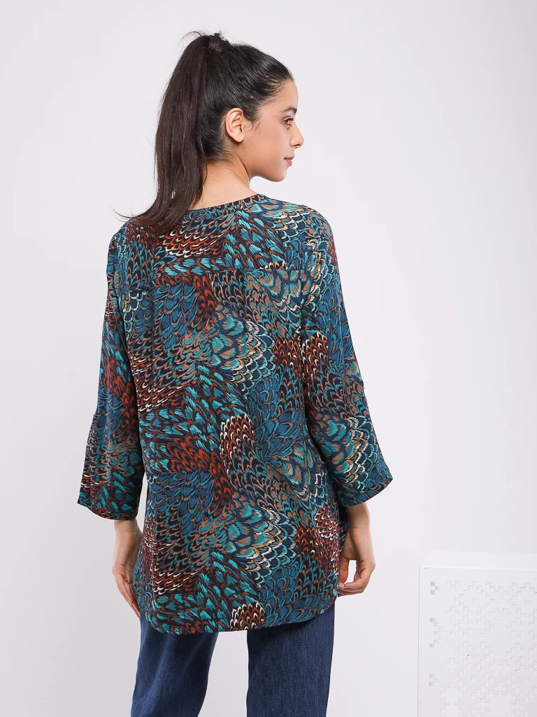 BLOUSE IMPRIME A COUPE FLUIDE