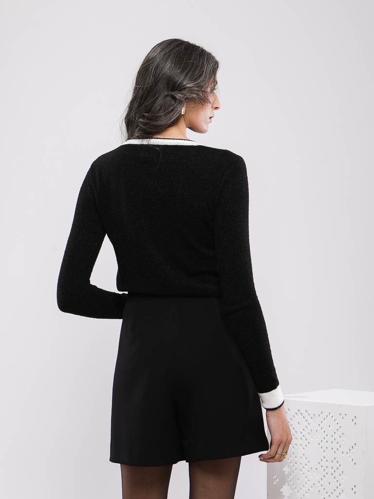 PULL EN MAILLE CONTRASTÉE